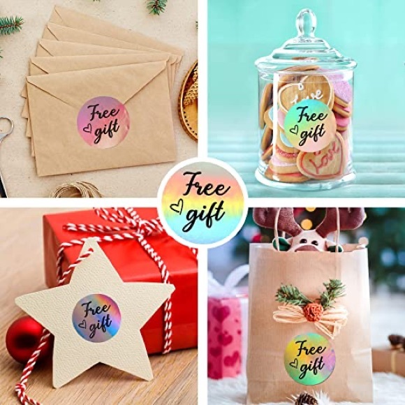 FREE GIFT stickers for posh packages thank you shipping iridescent 200 pieces - Picture 4 of 6